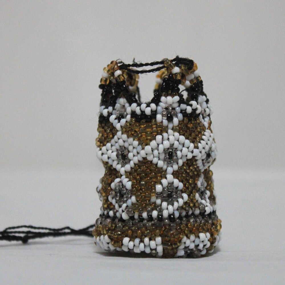 Handcrafted Small Mini Glass Bead Drawstring - Picture 4 of 10